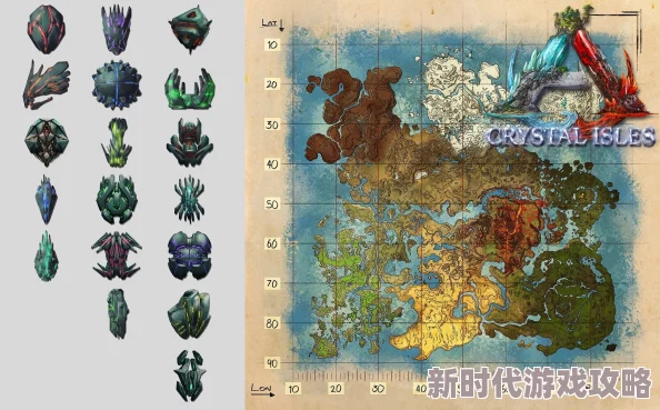 方舟生存进化：最新水晶分布地图及高效挖掘技巧全解析，探寻水晶宝藏