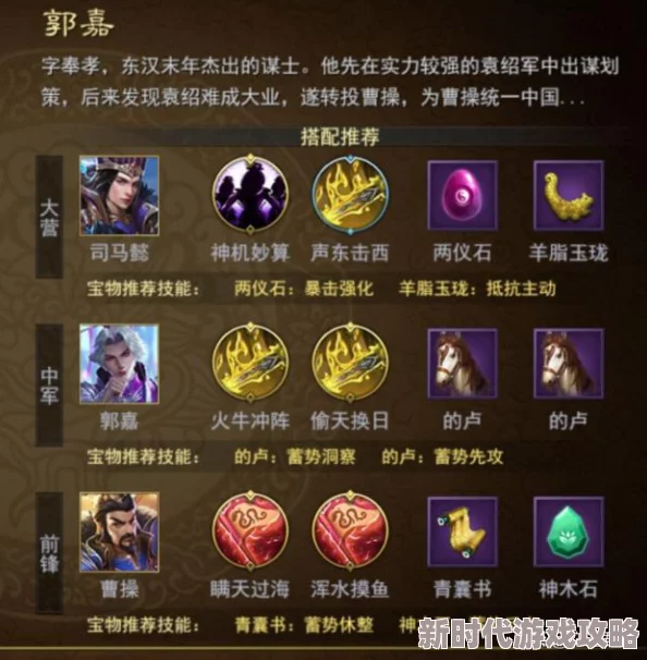 率土之滨策略巅峰揭秘：打造郭嘉为核心的高控高输最强阵容组合攻略