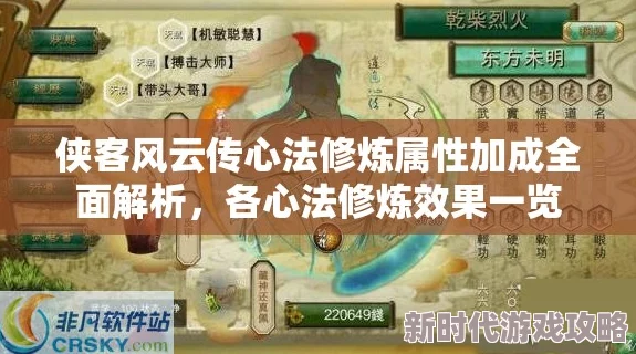 2025年侠客风云传OL心法系统全面攻略，心法进阶最新技巧与趋势